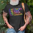 Custodian The Man The Myth The Legend Tie Dye Back To School Unisex T-Shirt Gifts for Old Men