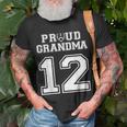 Custom Proud Football Grandma Number 12 Personalized Women Unisex T-Shirt Gifts for Old Men