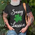 Cute Sassy Lassie Shirt Irish Shamrock Funny St Patricks Day Unisex T-Shirt Gifts for Old Men