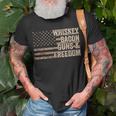 Dad Grandpa Veteran Us Flag Whiskey Bacon Guns Freedom V2T-shirt Gifts for Old Men