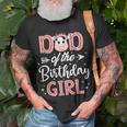Dad Of The Birthday Girl Cow Farm Birthday Party Daddy Papa Unisex T-Shirt Gifts for Old Men