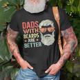 Dads With Beards Are Better Retro Fathers Day Bearded Daddy T-shirt Gifts for Old Men