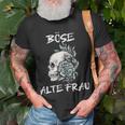 Damen Böse Alte Frau Für Oma Großmuter Spruch Rockerin V3 T-Shirt Geschenke für alte Männer