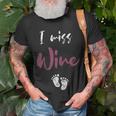 Damen I Miss Wine Ich Vermisse Wein Schwanger Mama Schwangerschaft T-Shirt Geschenke für alte Männer