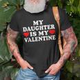 My Daughter Is My Valentine Love Hearts Cute Valentines Day T-Shirt Gifts for Old Men