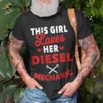Diesel Mechanic Gifts Wife Girlfriend Design On Back Unisex T-Shirt Gifts for Old Men