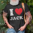 Distressed Grunge Worn Out Style I Love Jack Unisex T-Shirt Gifts for Old Men