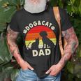 Dog And Cat Dad Vintage Retro Unisex T-Shirt Gifts for Old Men