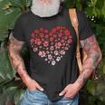 Dog Paw Love & Heart Puppy Dog Valentines Day T-Shirt Gifts for Old Men