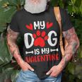 My Dog Is My Valentine Paw Heart Puppy Pet Owner T-Shirt Gifts for Old Men