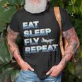 Eat Sleep Fly Repeat For Men Women Love Flying Planes T-shirt Gifts for Old Men