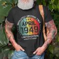 Fantastisch Seit April 1949 Männer Frauen Geburtstag T-Shirt Geschenke für alte Männer