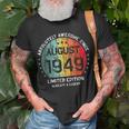 Fantastisch Seit August 1949 Männer Frauen Geburtstag T-Shirt Geschenke für alte Männer