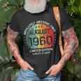Fantastisch Seit August 1960 Männer Frauen Geburtstag T-Shirt Geschenke für alte Männer
