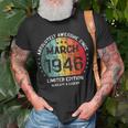 Fantastisch Seit März 1946 Männer Frauen Geburtstag T-Shirt Geschenke für alte Männer