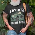 Father Mows Best Riding Mower Retro Mowing Dad T-Shirt Gifts for Old Men