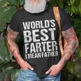 Fathers Day Retro Dad Worlds Best Farter I Mean Father Unisex T-Shirt Gifts for Old Men