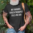 Mens My Favorite Speech Therapist Calls Me Dad Vintage Style T-Shirt Gifts for Old Men