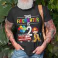 This Firefighter Is 2 2Nd Birthday Fire Truck Fireman Boys T-Shirt Gifts for Old Men