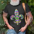 Fleur De Lis Mardi Gras Carnival Symbol New Orlean Tie Dye T-shirt Gifts for Old Men