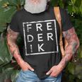 Frederik T-Shirt Personalisiert, Vintage Namensaufdruck Geschenke für alte Männer