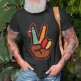 Funny Cute Thanksgiving Hand Turkey Peace Sign Unisex T-Shirt Gifts for Old Men