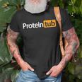 Funny Protein Tub Fun Adult Humor Joke Workout Fitness Gym Unisex T-Shirt Gifts for Old Men