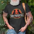Funny Twin Dad Fathers Day Gift ParentingShirt For Men Unisex T-Shirt Gifts for Old Men
