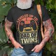 Gamer Dad Fathers Day Leveled Up To Dad Of Twins Vintage T-Shirt Gifts for Old Men