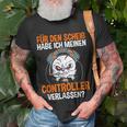 Gamer Zocker Controller Lustiges Gaming Zocken Games Spruch T-Shirt Geschenke für alte Männer