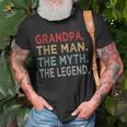 Grandpa The Man Myth Legend Fathers Day Gift Grandfathers Gift For Mens Unisex T-Shirt Gifts for Old Men