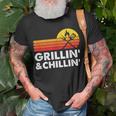 Grilling And Chilling Smoke Meat Bbq Home Cook Dad Men T-Shirt Gifts for Old Men