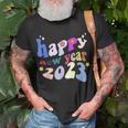 Guten Rutsch Ins Neue Jahr Groovy Fonts 2023 T-Shirt Geschenke für alte Männer
