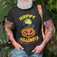 Halloween Grinsender Kürbis Horror Lustiges Spaß T-Shirt Geschenke für alte Männer