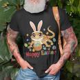 Happy Easter Cute Bunny Bearded Dragon Easter Eggs Basket Unisex T-Shirt Gifts for Old Men