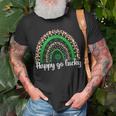 Happy Go Lucky St Patricks Day Rainbow Lucky Clover Shamrock T-Shirt Gifts for Old Men