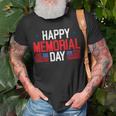 Happy Memorial Day Usa Flag American Patriotic Armed Forces T-Shirt Gifts for Old Men