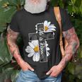 He Is Risen Flower Jesus Cross Religious Happy Easter Day Unisex T-Shirt Gifts for Old Men