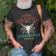 He Owns The Cattle On A Buffalo Thousand Hills Psalm 50 Unisex T-Shirt Gifts for Old Men