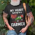 My Heart Belongs To A Farmer Valentine For Farmer Wife T-shirt Gifts for Old Men