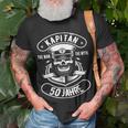 Herren 50 Geburtstag Mann Geschenk Lustig Captain Kapitän T-Shirt Geschenke für alte Männer