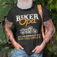 Herren Biker Opa Cooler Motorrad Fahrer Großvater Geschenk T-Shirt Geschenke für alte Männer