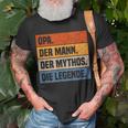 Herren Opa Der Mann Der Mythos Die Legende Großvater Geschenk T-Shirt Geschenke für alte Männer