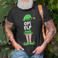Herren Opi Elf Opa Partnerlook Familien Outfit Weihnachten T-Shirt Geschenke für alte Männer