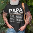 Herren Papa Stundenlohn Witzig Geschenk Lustiger Spruch Vater T-Shirt Geschenke für alte Männer