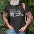 Herren Pops The Man The Myth The Legend Vatertag T-Shirt Geschenke für alte Männer