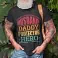 Husband Daddy Protector Hero Dad Fathers Day Men Unisex T-Shirt Gifts for Old Men