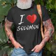 I Love Heart Solomon Family NameUnisex T-Shirt Gifts for Old Men
