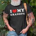 I Love My Grandpa I Heart My Grandpa Unisex T-Shirt Gifts for Old Men