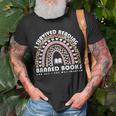 I Survived Reading Banned Books Leopard Librarian Bookworm Unisex T-Shirt Gifts for Old Men